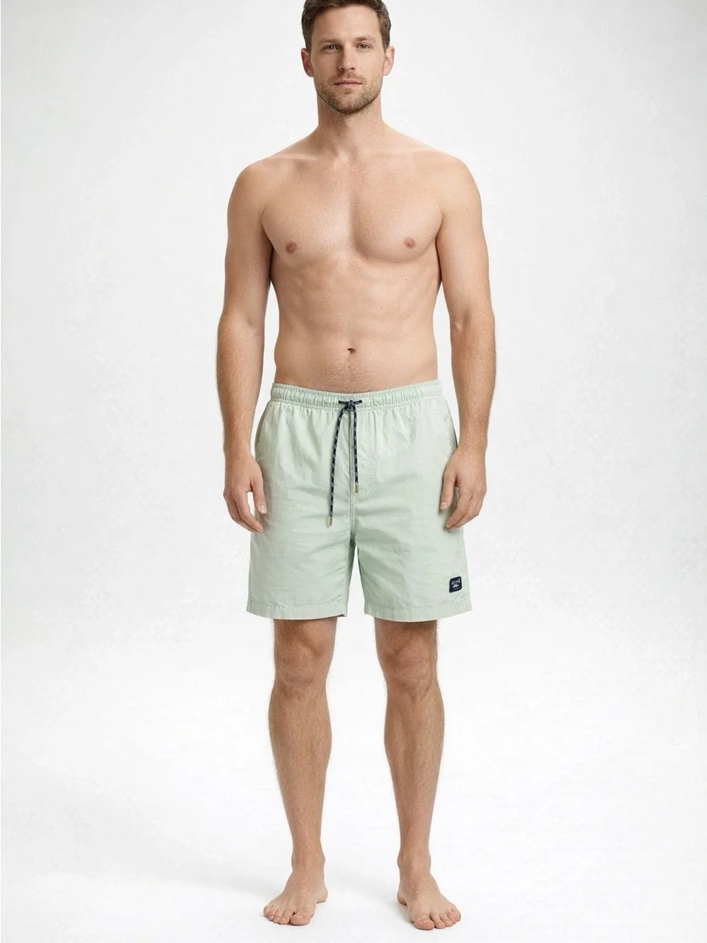 Spicy Tuna Men’s Swim Trunks Large Mint Green Drawstring Board Shorts